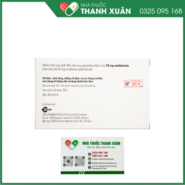 Velaxin 75mg điều trị các cơn trầm cảm nặng